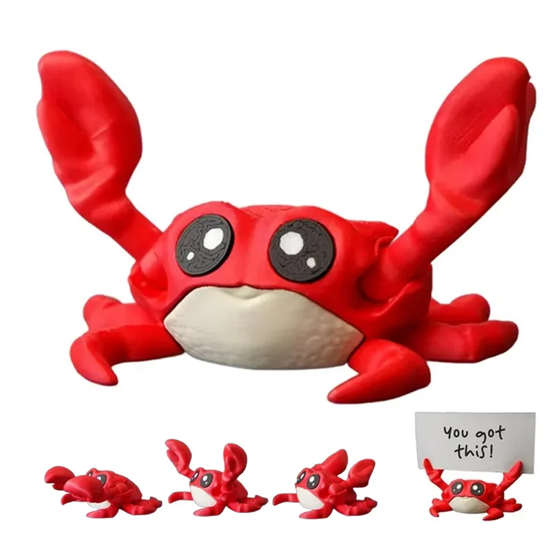 Magnetic Crab Desk Buddy Sticky Note Holder Decor Three-dimensional Message Creative Fridge Magnets Home Office Desk Decorations