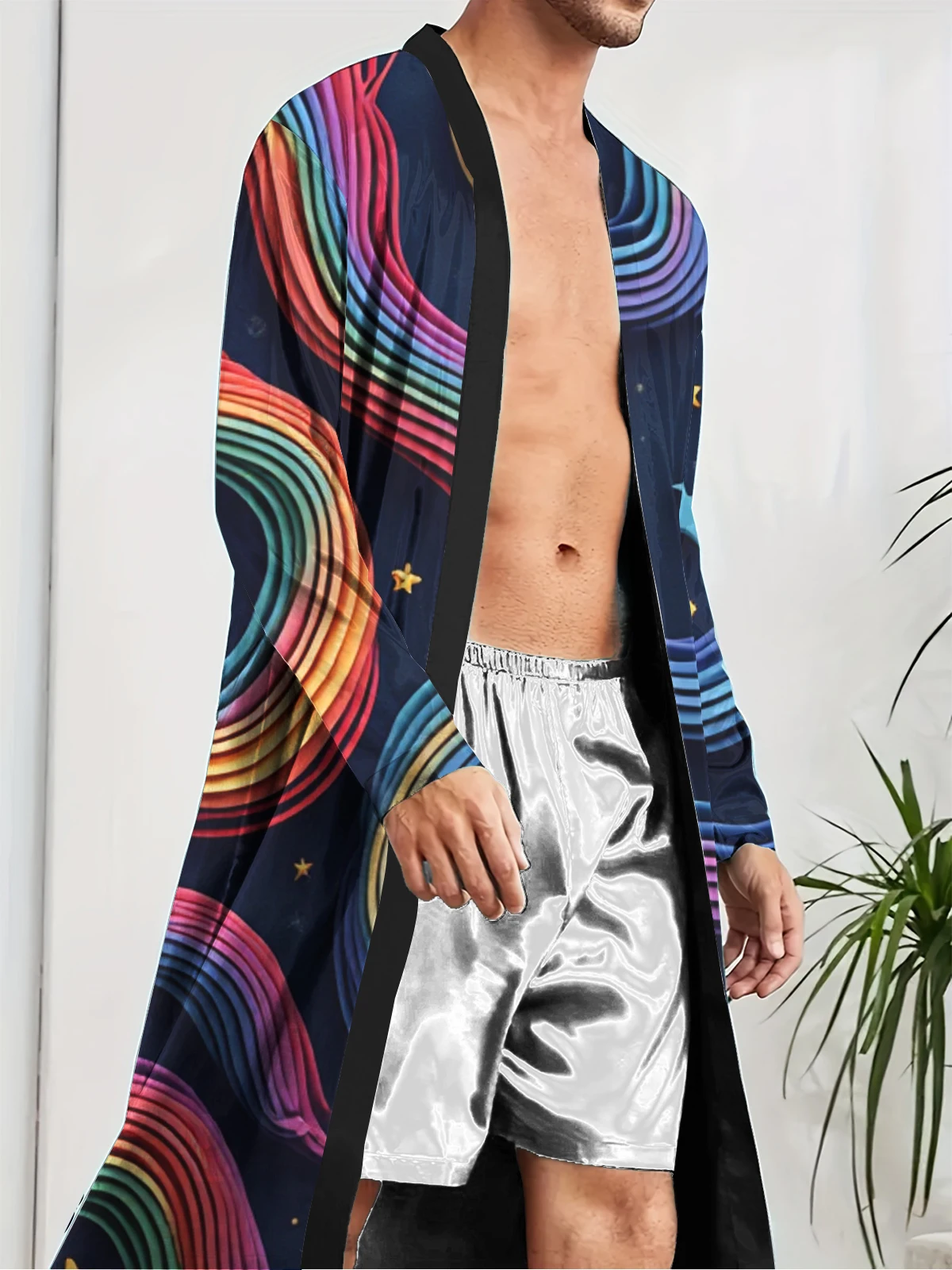 1pcs Men's Robes 2026 Spring/Summer Sleepwear 3D Printed robe Bathrobe Funny pajamas sleepwear Graphic Breathable