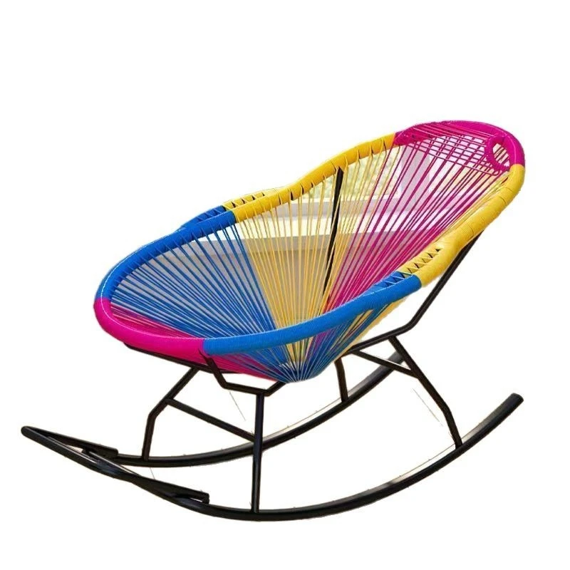 Happy Rocking Elderly Chair Reclining Chair Rattan Balcony Lunch Break Lazy Sofa