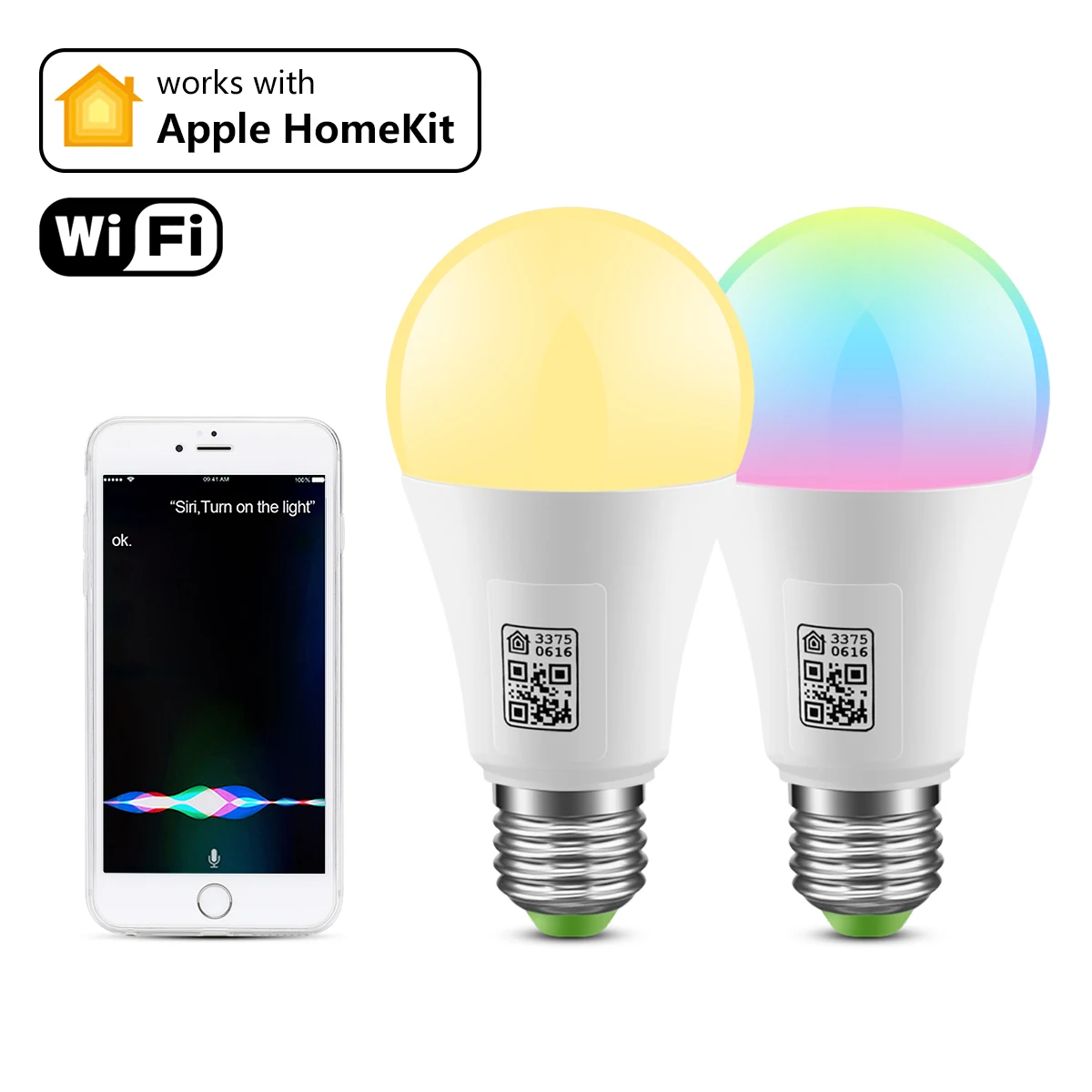 

1/2/4 Pcs WIFI Smart Lamp Apple Homekit /Dohome/ Bluetooth LED Bulb Light 9W E27 Siri Voice Control Home Lighting 85V-265V