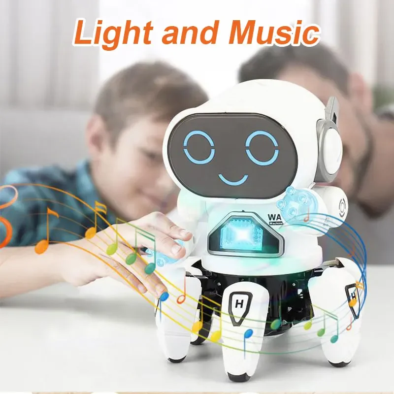 Intelligent Electronic Dancing Robot Toy LED Colorful Flash Light Music Walking Singing Robot for Kids Educational Xmas Gifts