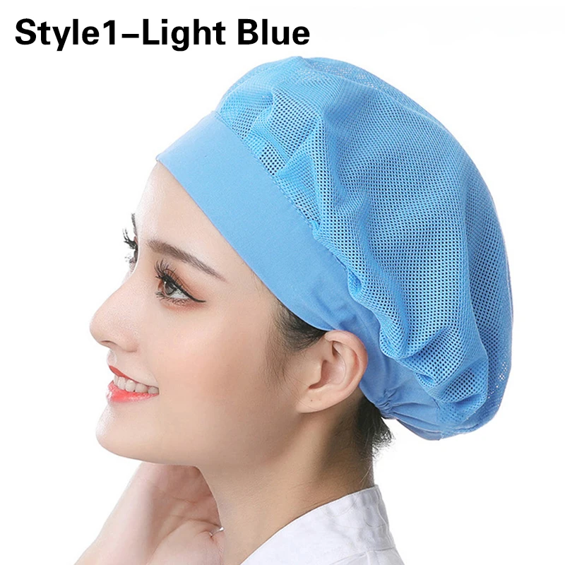 4colors Dustproof Chef Hat Work Cap Kitchen Cooking Hygienic Food Cap Mesh Service Hair Nets Women Accessories