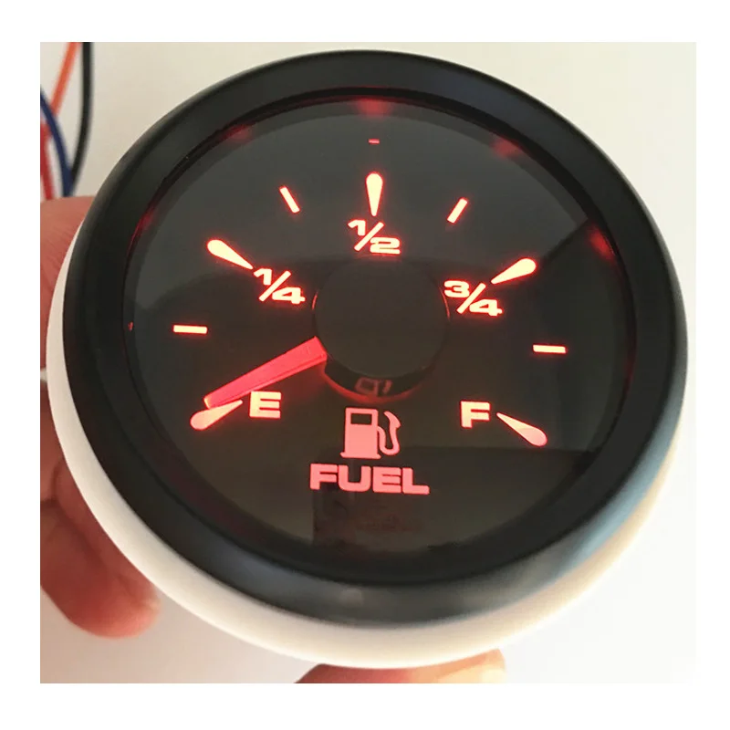 52mm Auto White Fuel Gauges 0-190ohm 10-180ohm Boat Fuel Level Meters 240-33ohm with 8 Kinds Backlight Color 9-32v