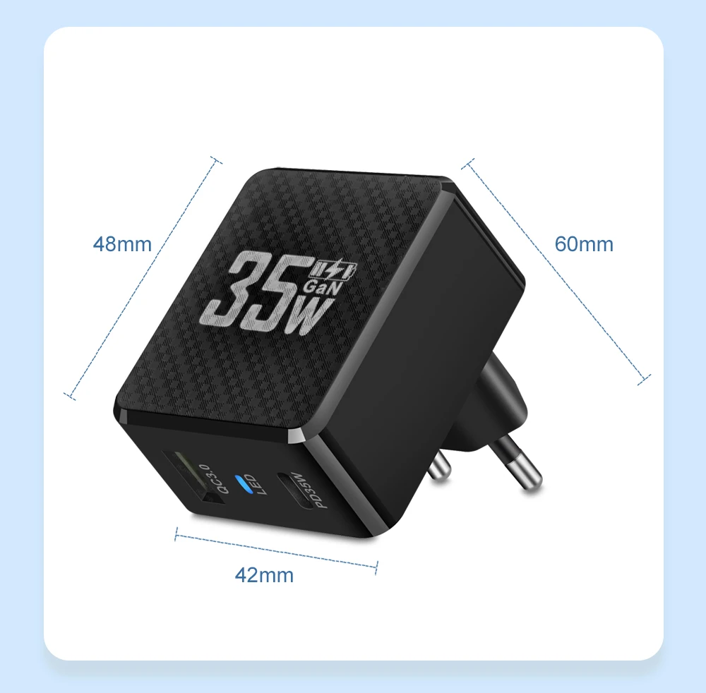 35W GaN USB Type C Charger Tablet Fast Charger QC3.0 PD3.0 Charge Adaper For Iphone 15 Xiaomi Poco F5 Laptop Charger