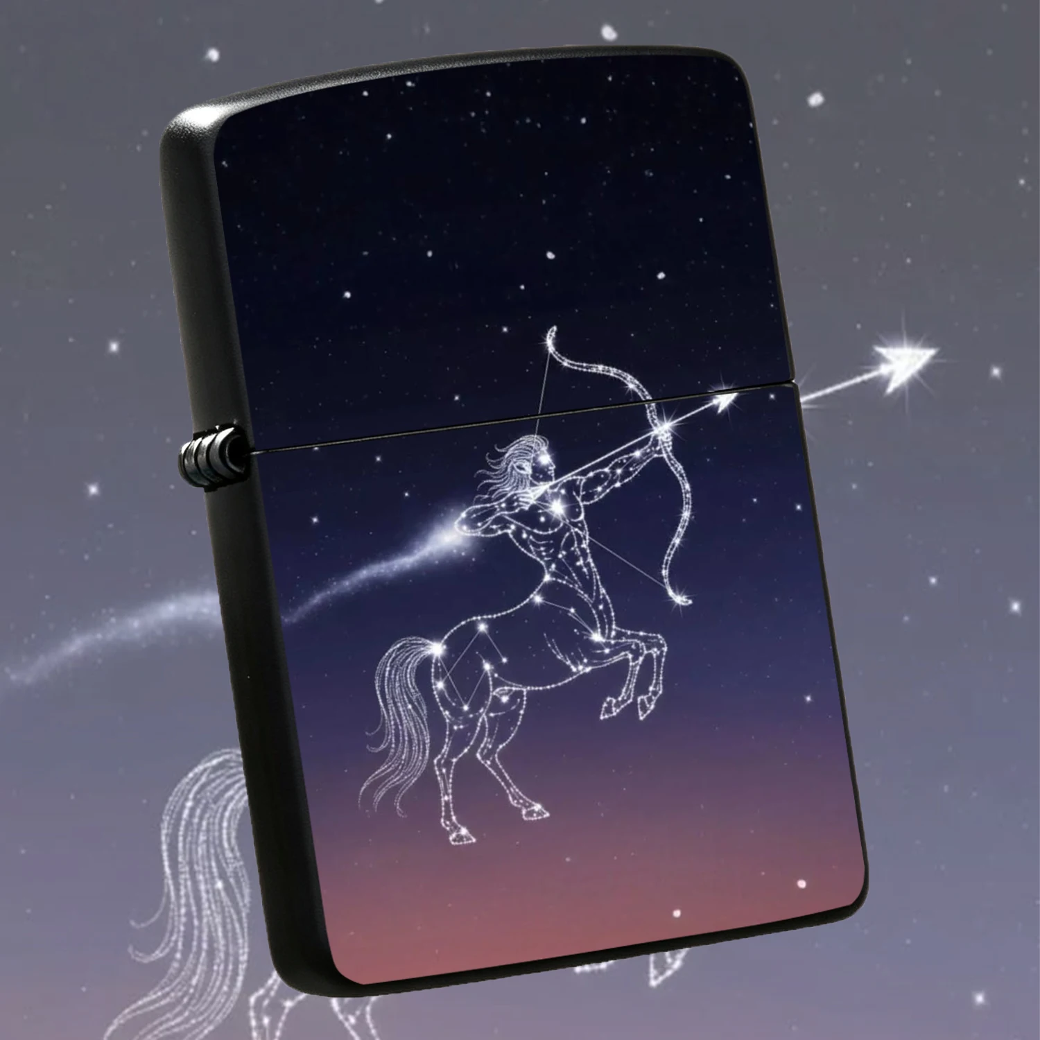 Creative Starry Sky Sagittarius Pattern Portable Lighter, Dream Centaur Aesthetic Daily Carry Item, Exquisite Astrology Themed Practical Gift For Festive Gatherings, Travel, Home & Outdoor Scenarios, Thoughtful Present For Enthusiasts A Hum