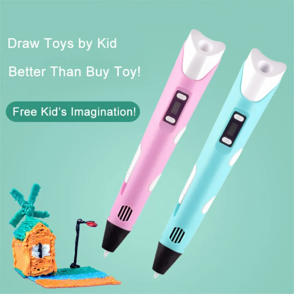 3D Printing Pen DIY Drawing Pen With LCD Screen Compatible PLA Filament Toys Safe Paiting for Children Christmas Birthday