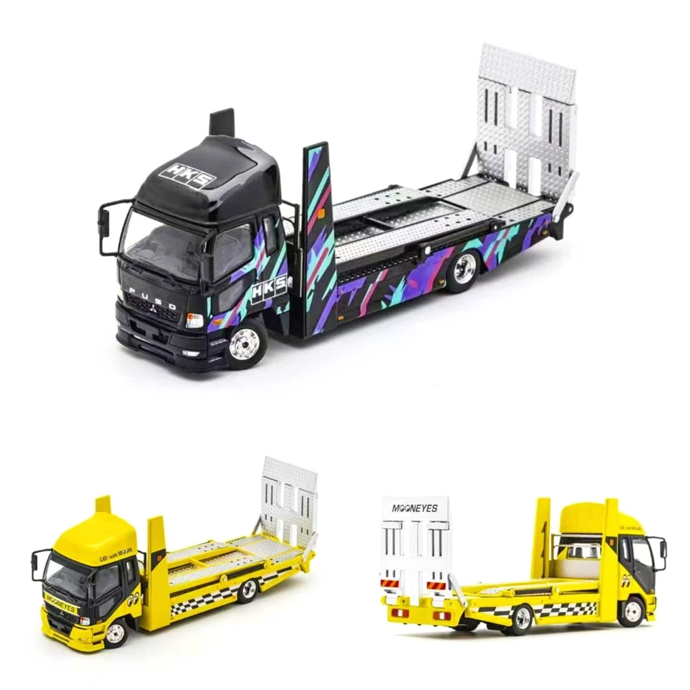 

GCD 1:64 Fuso Fighter Mk2 FK 2017 Outriggers Raised Double Deck Tow Mooneyes HKS Alloy Diecast Model Car Collection Toy Gift