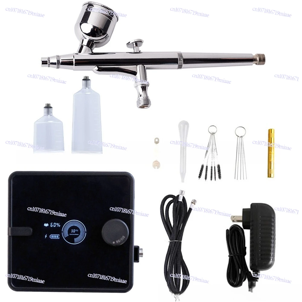Automatic start and stop digital display mini airbrush air pump compressor nail spray coloring set