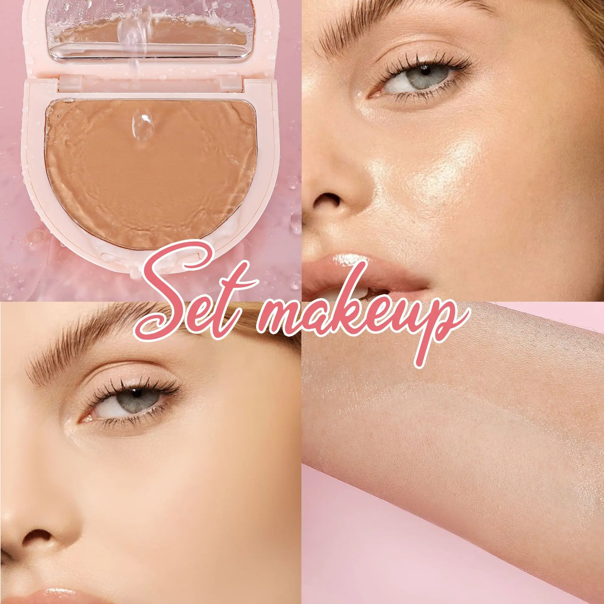 Poudre fixatrice de maquillage 8 couleurs, fond de teint mat longue durée, imperméable, pas facile à enlever, dégraissant