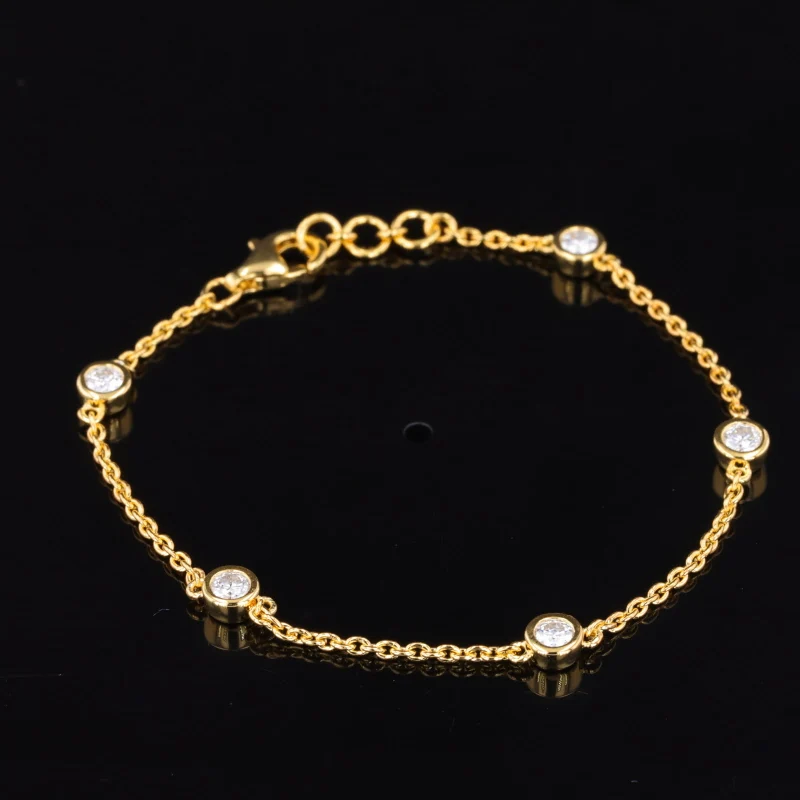 Customized Jewelry Moissanite Diamond Bracelets DEF Stones Classical Style Bracelet 925 Sterling Silver 9K 14K 18K Women's Gift