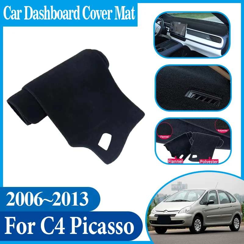 Anti-sun Car Dashboard Dashmat Center Console Dash Avoid Light Mat Accessorie For Citroen Grand C4 Picasso SpaceTourer 2006~2013