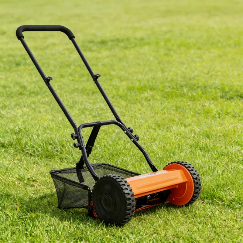 

Push Reel Lawn Mower with Grass Catcher 14-Inch 5-Blade Suitable for Lawns and Gardens Fast Shipping From USA Warehouse