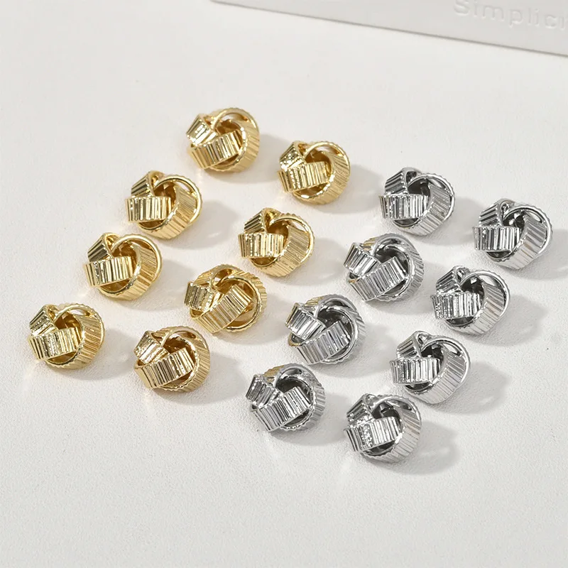 Copper-plated 14k Gold Color-preserving Twist Winding Braided Round Bead Pendant DIY Bracelet Necklace Ear Jewelry Accessories