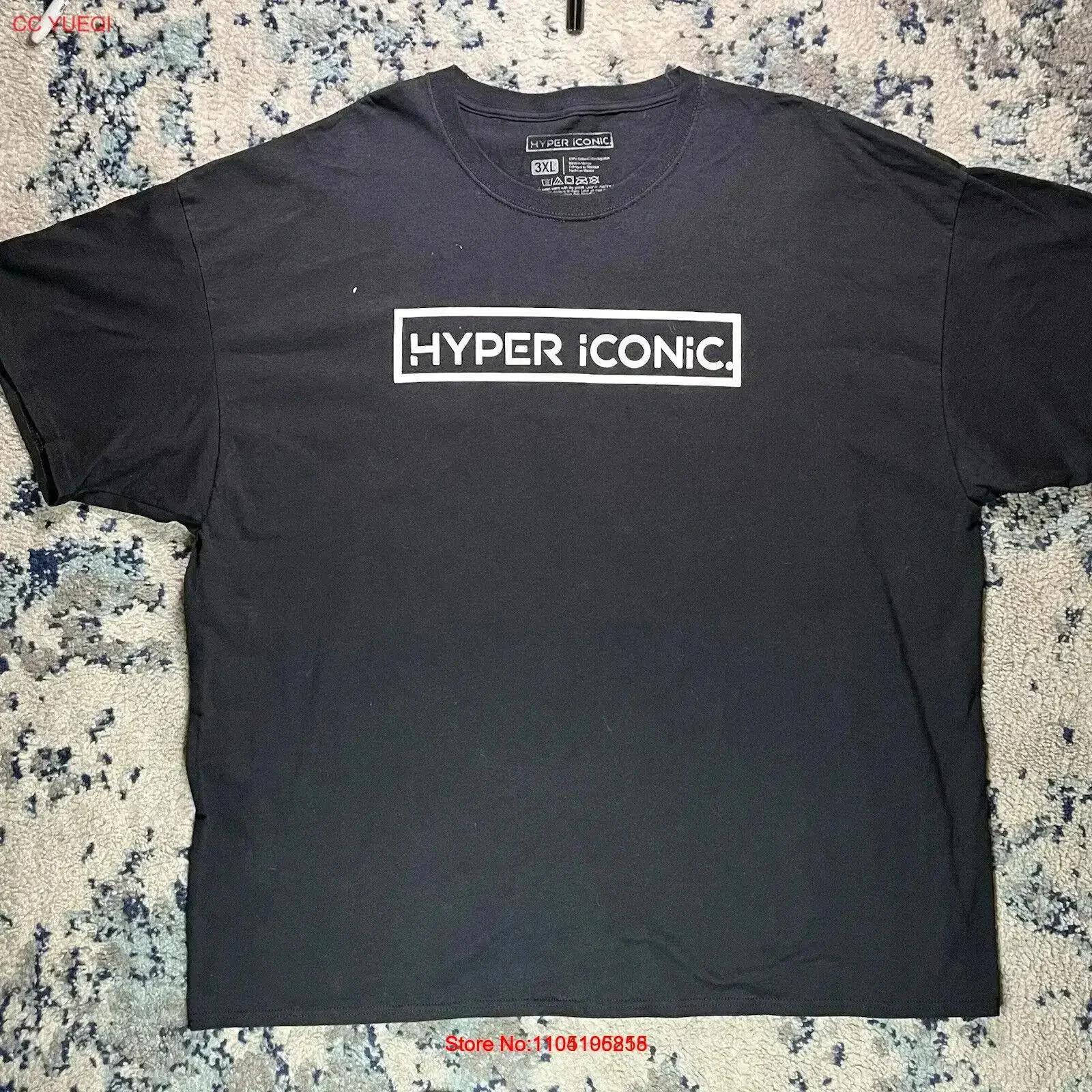 Camiseta con Logo hiper icónico, talla 3XL, vintage, lavada, moda, transpirable, cómoda, ropa de calle, gráfico elástico suave para hombre