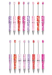 5PCS Plastic Beadable Pens,Handmade Beadable Pens for Valentine,Beadable Pen DIY Gift for Student Office Supplies