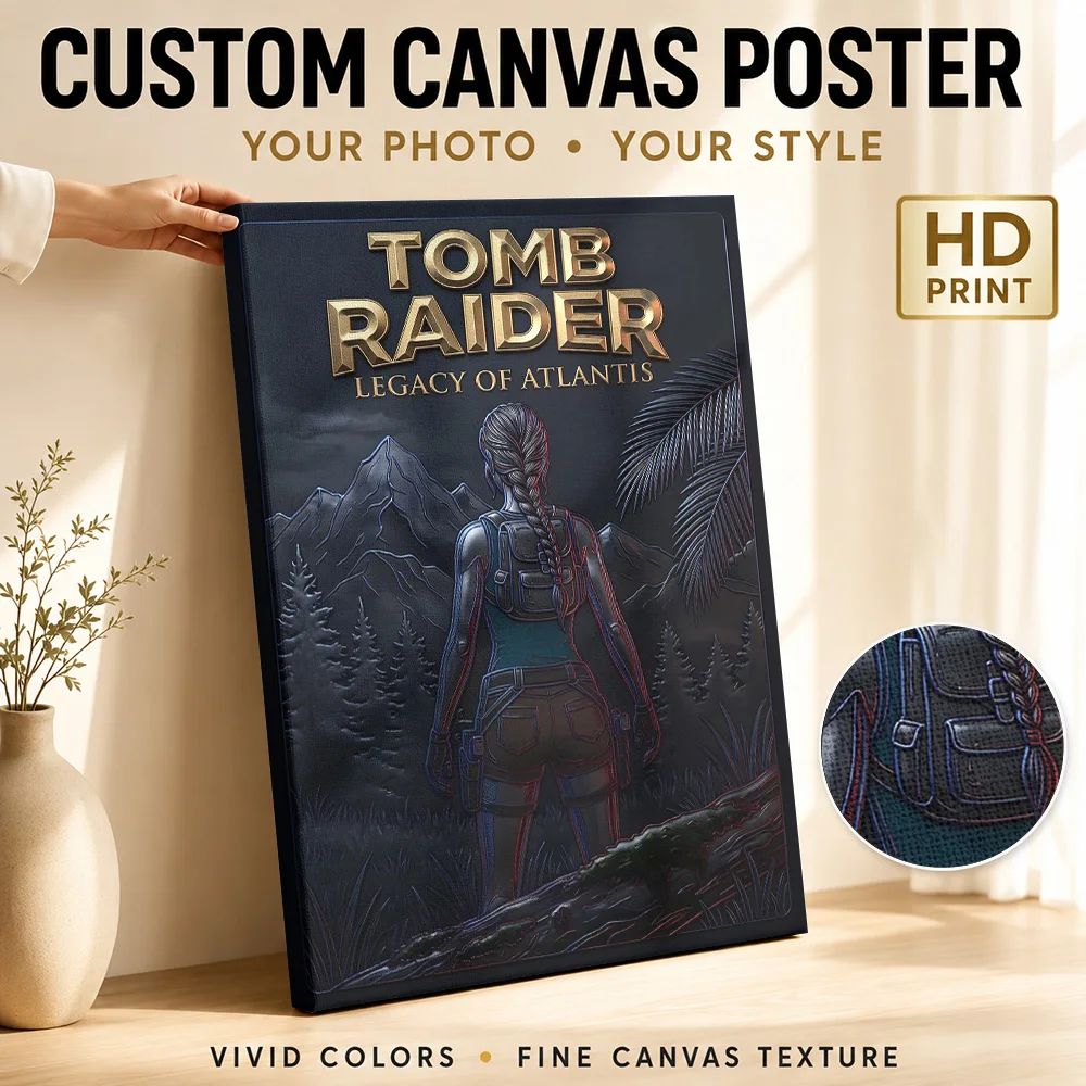 Tomb Raider Legacy Of Atlantis Canvas Painting Poster Customized Modern Aesthetic Wall Art for Dining Room Decor Ready to Hang