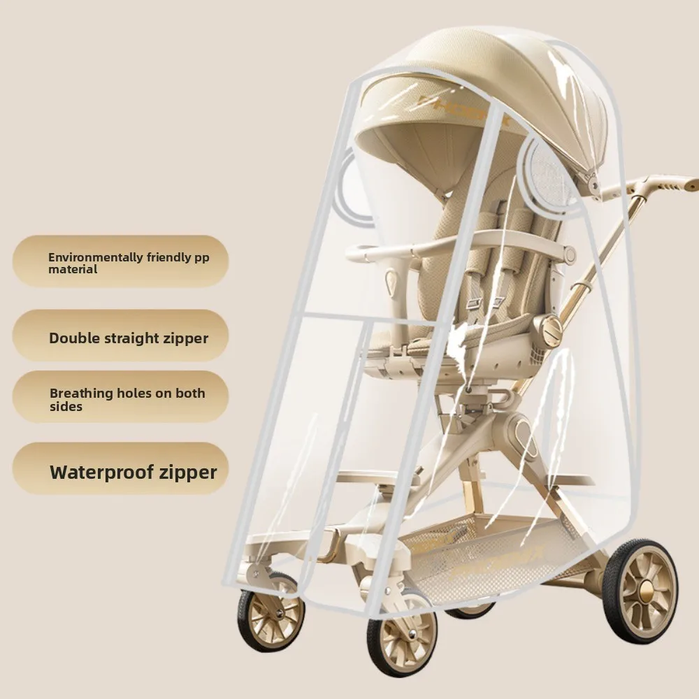 Passeggini trasparenti Copertura antipioggia Antivento Impermeabile Carrozzina per bambini Copertura antipioggia Viaggio Vista nobilosta Passeggino impermeabile