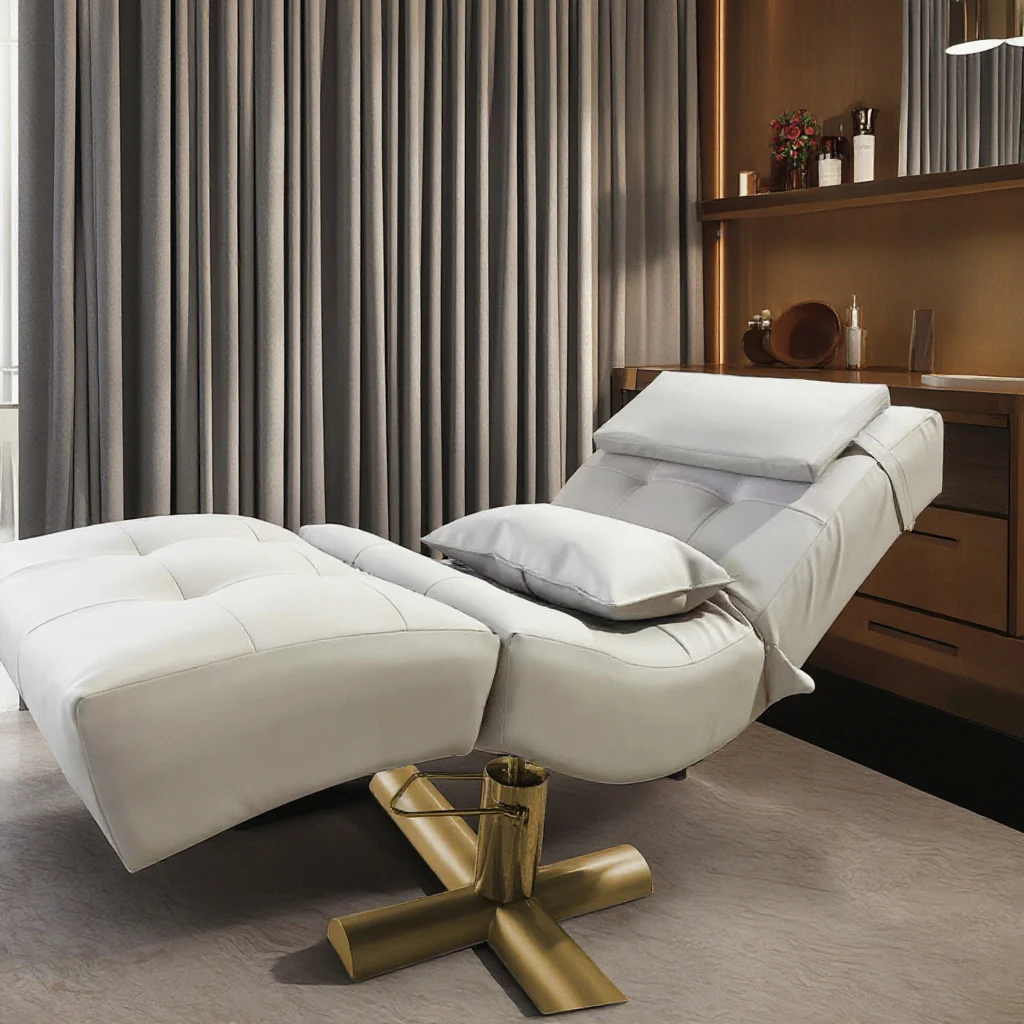 

Facial Bed Beauty Salon Adjustable Hydraulic Facial Bed Stainless Steel Base Lash Curved Spa Massage Bed Salon Furniture
