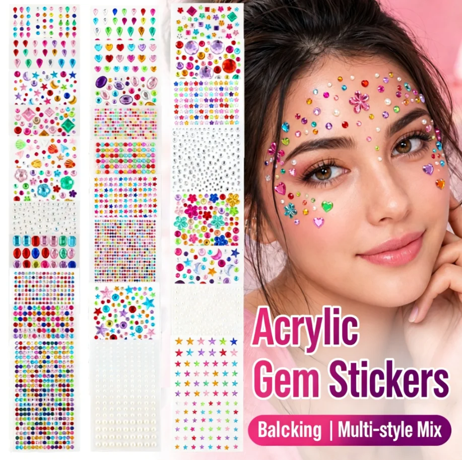 Shiny Acrylic Diamond Stickers Crystal Decals for Performances DIY Decorations Performance Art Supplies