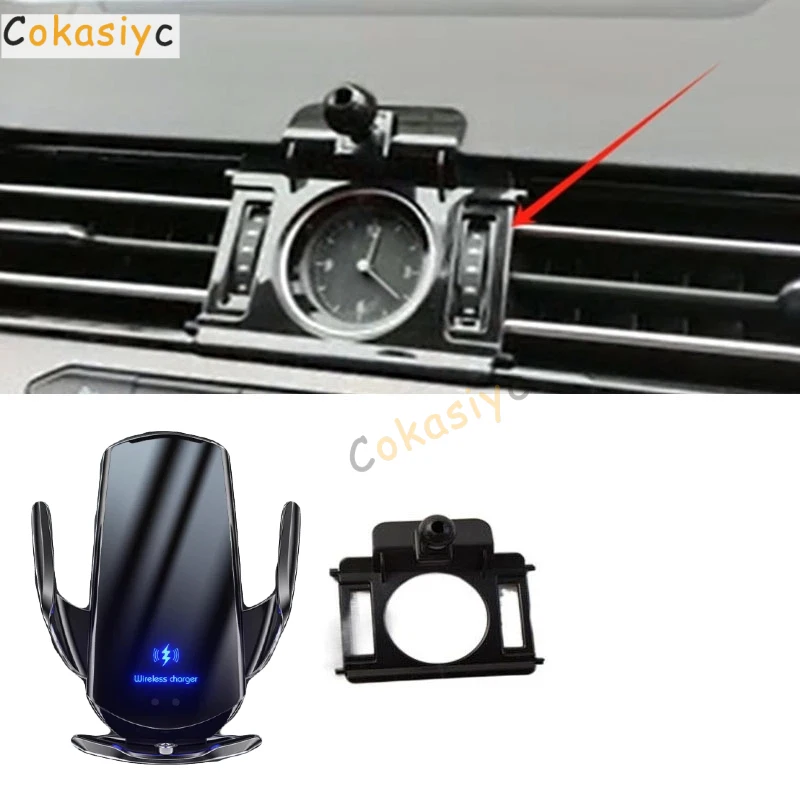 Carregador sem fio de 15W com suporte para celular e fixação automática para Volkswagen VW Passat B8 2017-2021