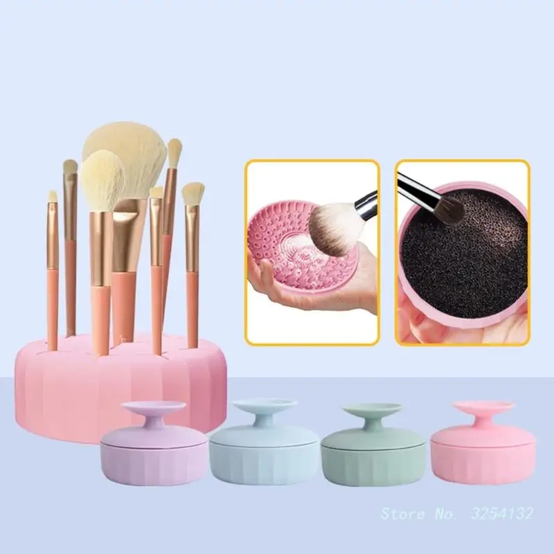 Makeup Brushes Cleaner with Color Removal Sponge Brush Cleaning Mat Easy to Clean Blenders Brushes Removes Shadow Color