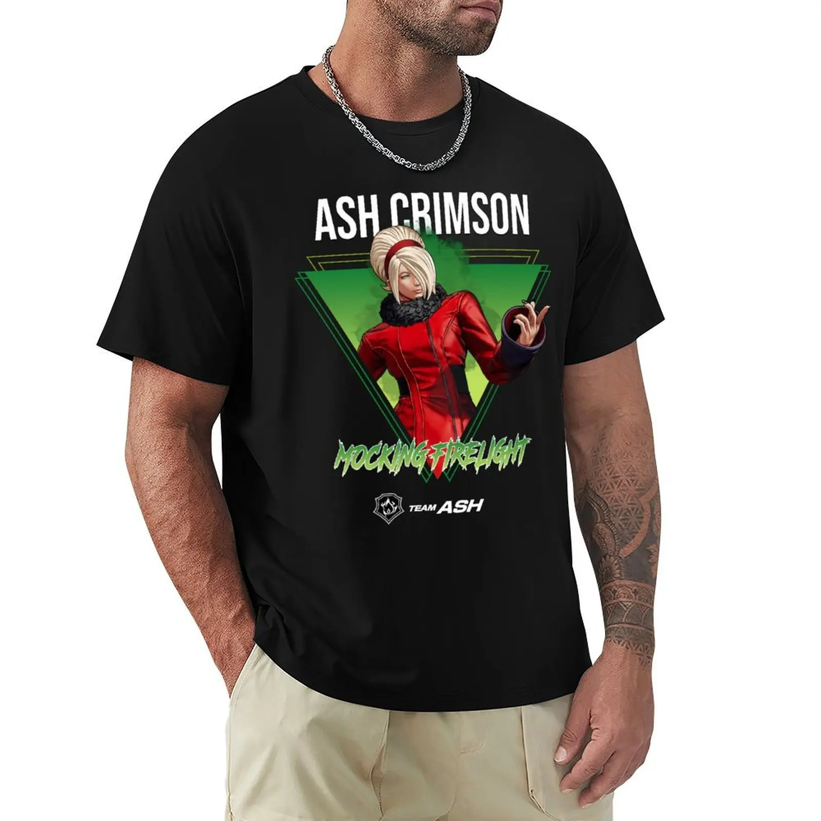 

King of Fighters XV - Mocking firelight Ash Crimson T-Shirt Light Athletic Short Sleeve Tee Shirt