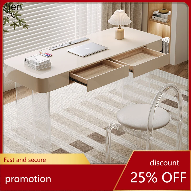 ZML Solid Wood Suspension Desk Simple Slate Desk Acrylic Dresser