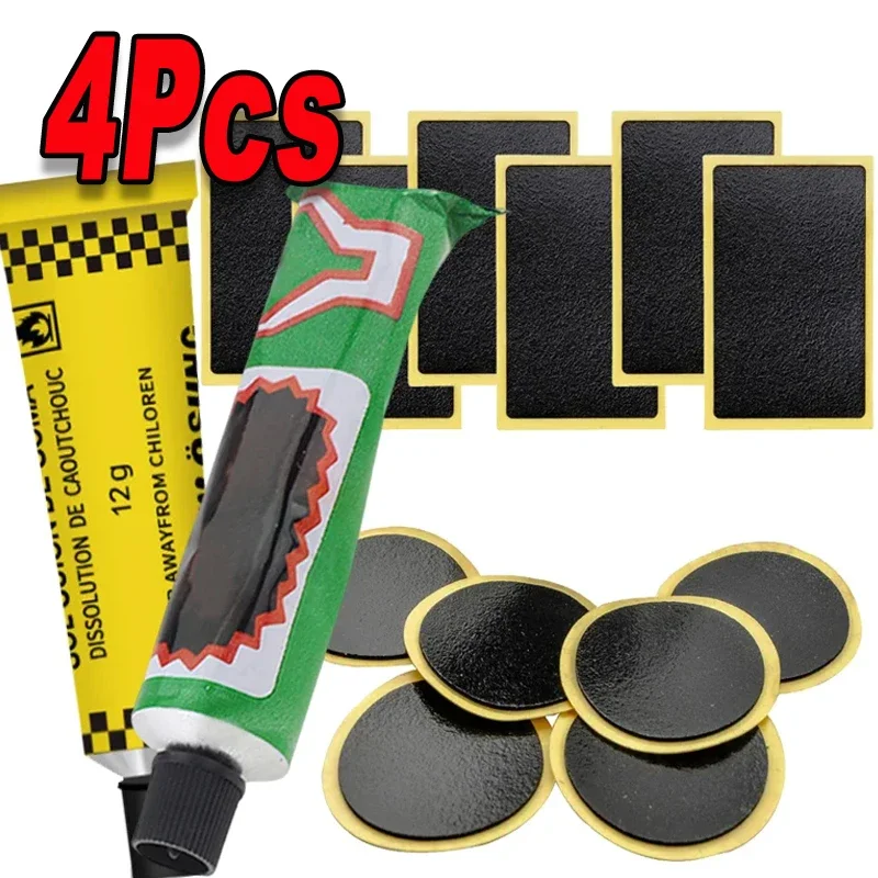 Car Motorcycle Bicycle Tire Puncture Rubber Repairing Patches Strong Repairing Glue Kit Auto Repair Tools Equipments Accessories