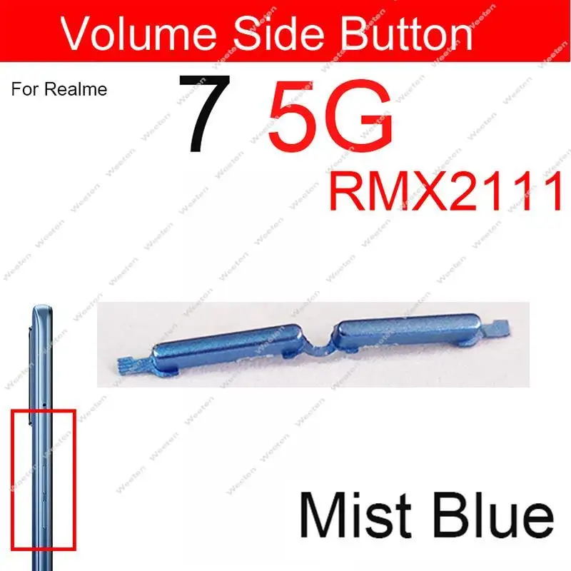 For Realme 7 7 Pro 6 6 Pro 7i 6i 6S 4G 5G Power Volume Side Button On OFF Power Volume Keys Side Buttons Replacement