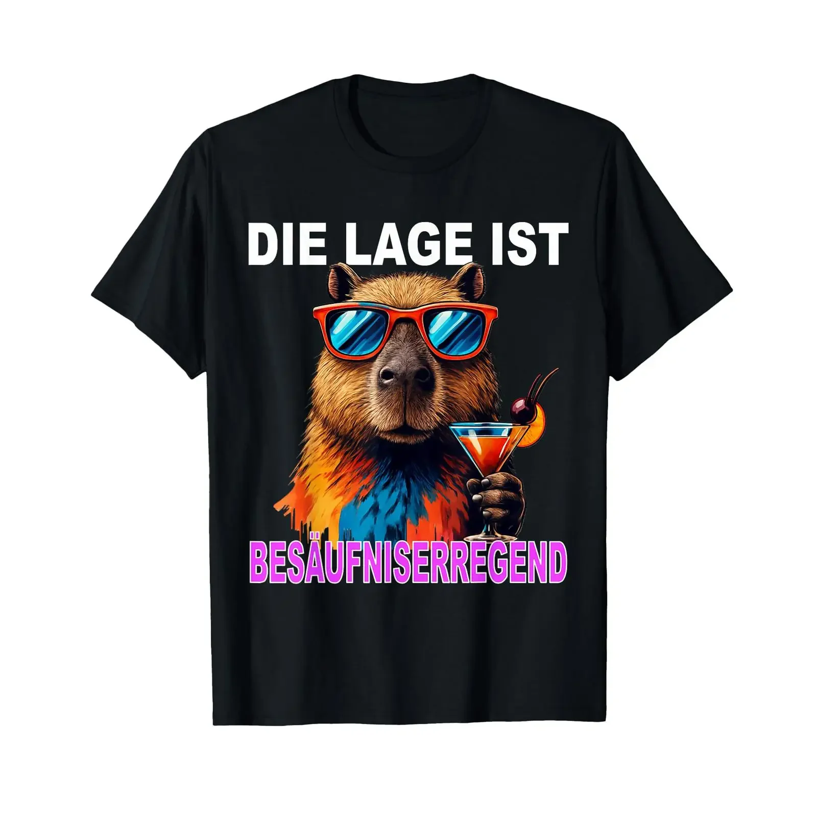 Capybara T Shirt The situation is intoxicating vintage Washed graphic homme designer clothes Versatile Slightly Breathable