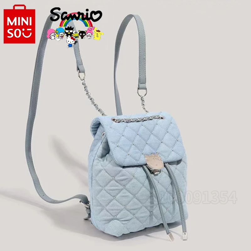 MINISO Hallo Kitty Neue Mode Mini frauen Rucksack Luxus Marke frauen Kordelzug Rucksack Cartoon Nette Casual Rucksack