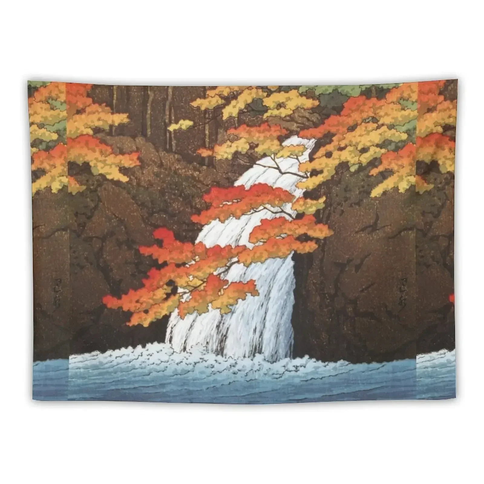 Senju Waterfall at Akame by Kawase Hasui Tapestry Decor For Bedroom Outdoor Decoration Nordic Home Decor Art Mural Tapestry