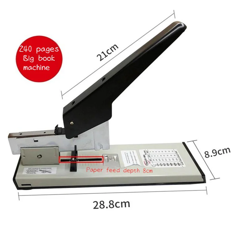 Large Capacity Paper Binding Stapler Heavy Duty Stapler Office Bookbinding Stapling Staples Hand Operated Stapler 100/240 Sheets