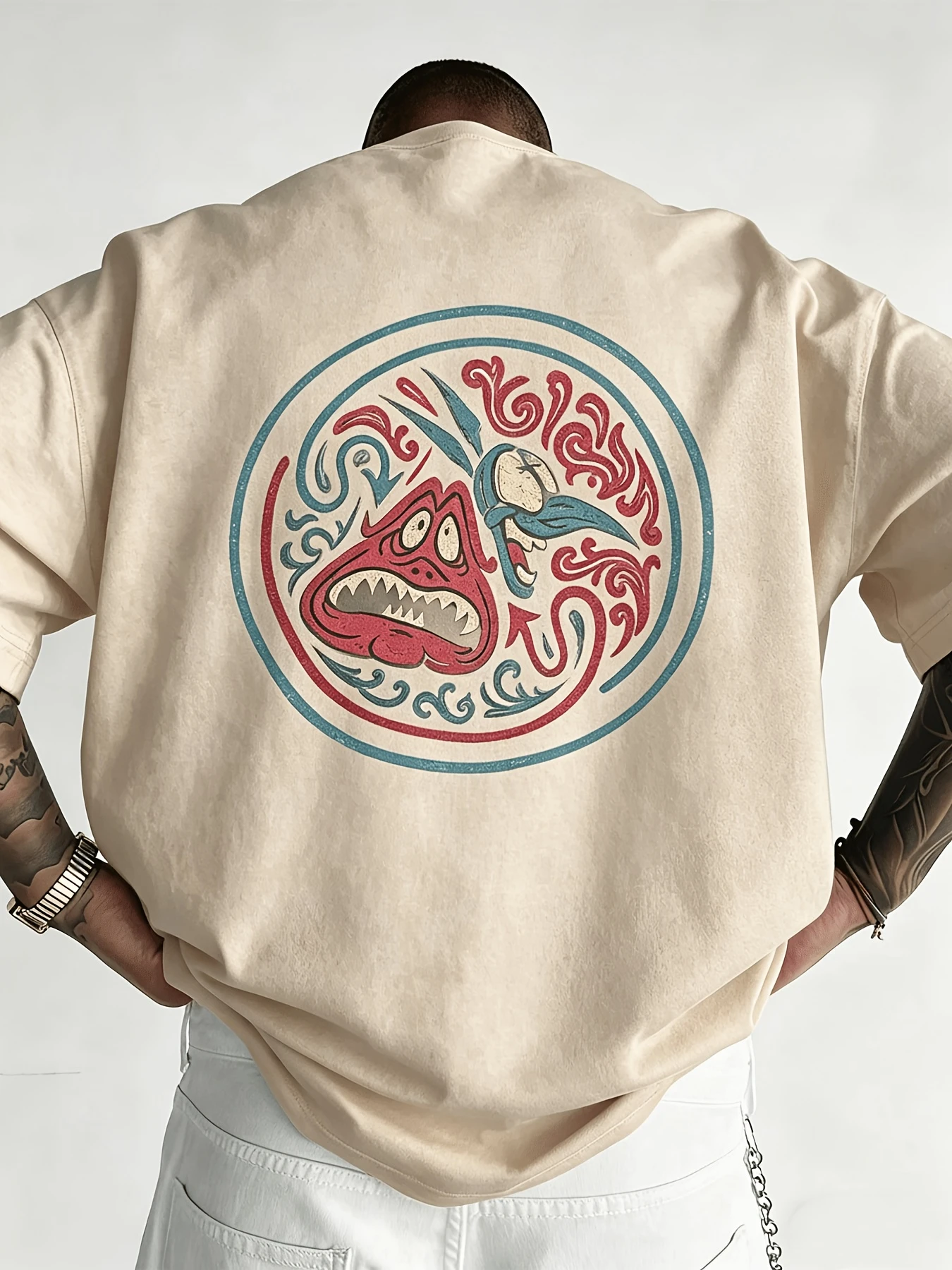Vintage Demon Mask Graphic T-Shirt Men Women Traditional Hannya Art Casual Short Sleeve Cotton Tops