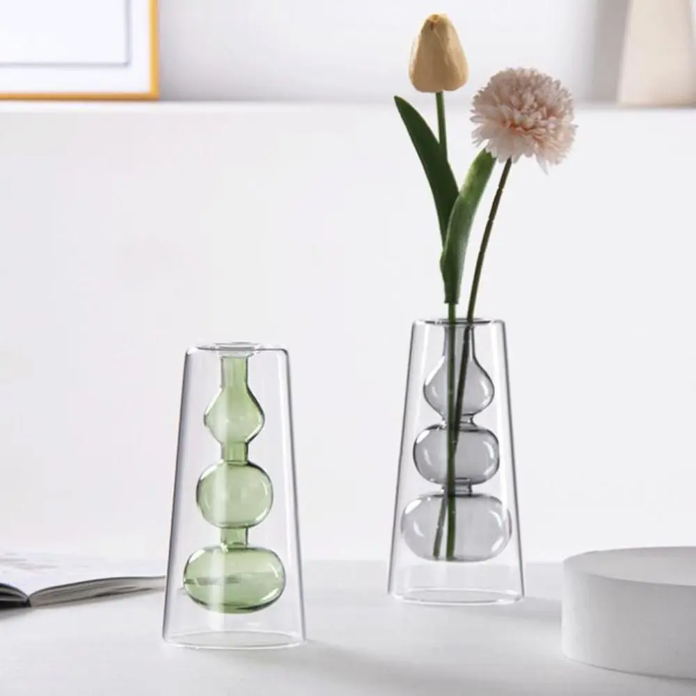 Nordic Style Colored Glass Vase Creative Elegant Aromatherapy Diffuser Bottle Minimalism Simple Volatile Containers Gift
