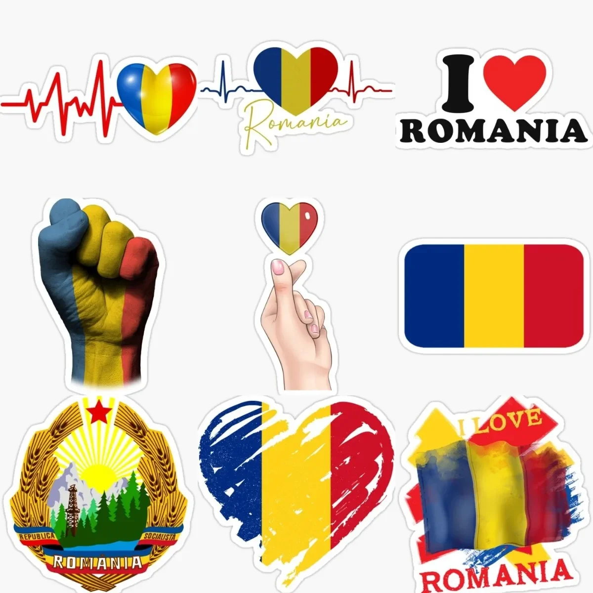 AliExpress NONE Romania GR Flag Emblem Stickers Camper Motorcycle Laptop Window Wall Bicycle Car Helmet Racing Off-road Truck Boat PVC Decal