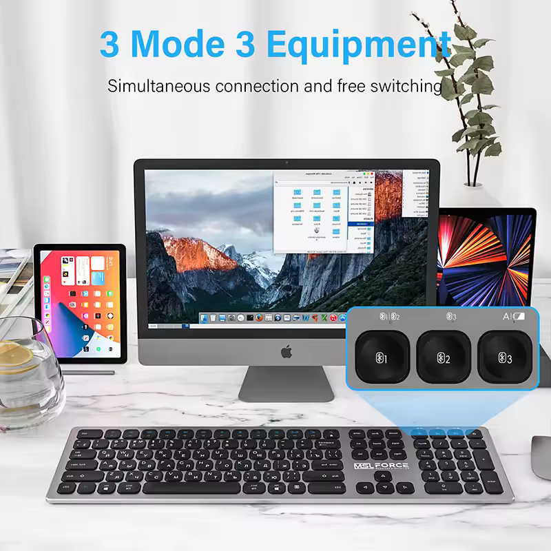 Russian Bluetooth Wireless Keyboard with type c hub 108 key usb keyboard Aluminium Alloy for Windows iOS Android Computer Deskto - Image 5