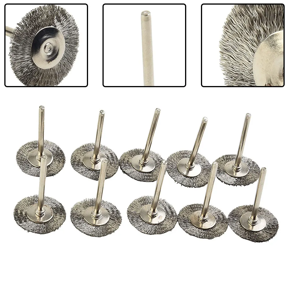 Set Brushes Replacement Wire Wheel Tool Copper Steel Cleaner Polish Rotary Grinder Accessories 10PCs New Useful