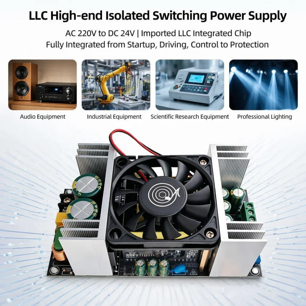 500W high power LLC isolated switching power supply Amplifier Switch Power Supply AC 220V to DC 24V  noiseless power protect