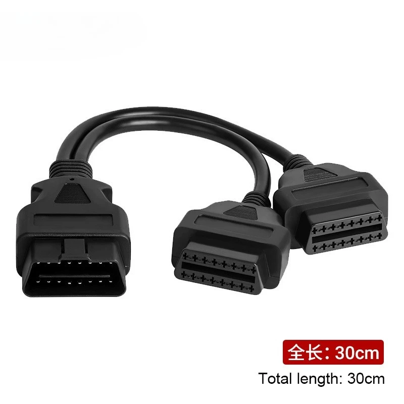 Suitable for Automotive Diagnostic Extension Cable OBD2 Split Two 16 Pin 16 Core Male To Female Straight Head Extension Cable