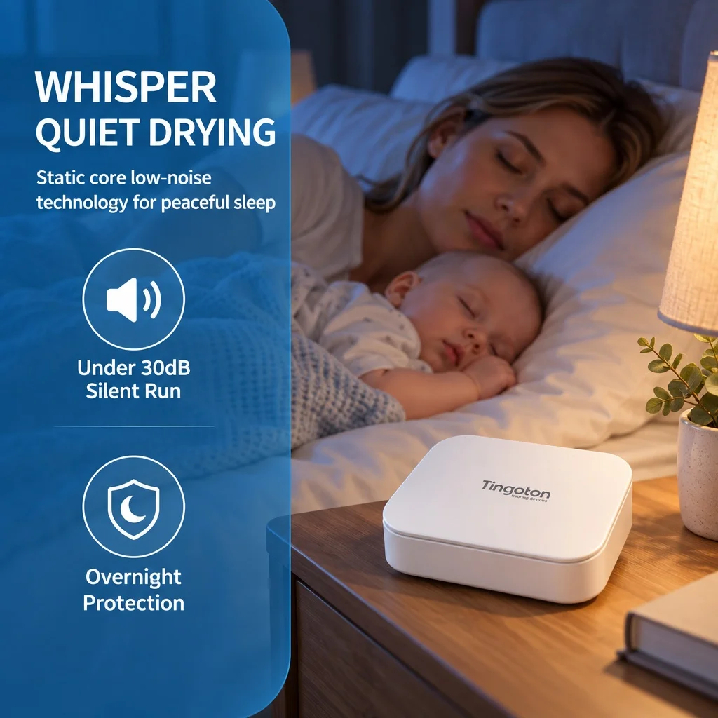 Tingoton T20 Electronic Hearing Aid Dryer Smart Induction Constant Temperature Dehumidifier Hearing Aid Care Accessory