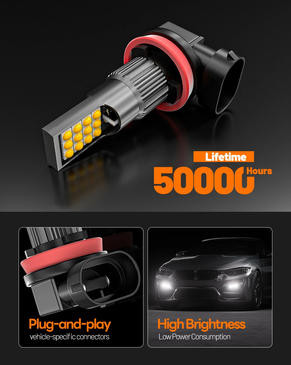 2 Stück PSX24W 2504 für Subaru XV 2012 2013 2014 LED Nebelscheinwerfer Canbus Zubehör – Detail 9