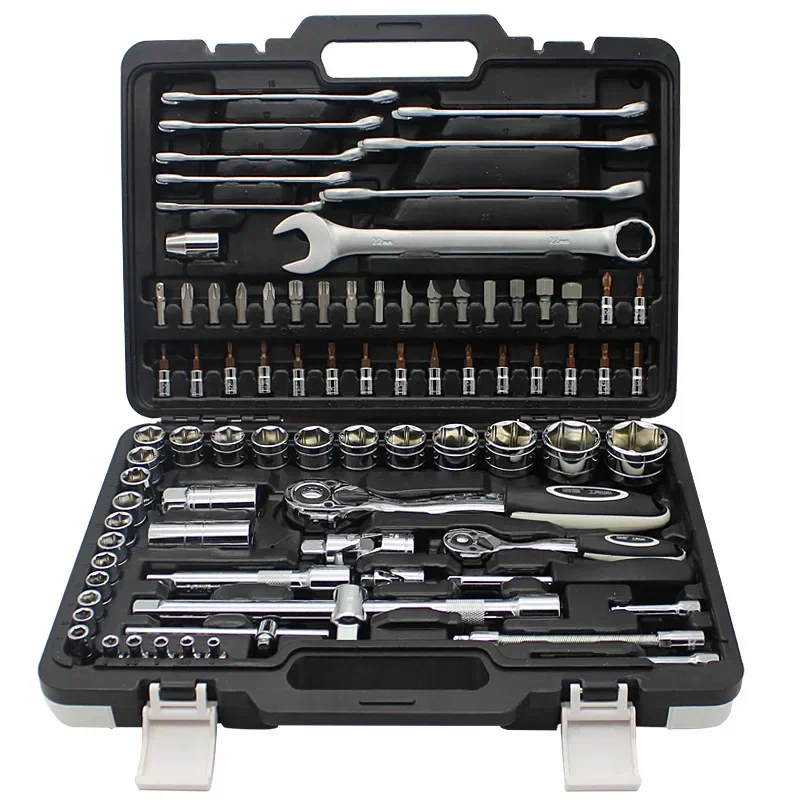 82pcs Car Repair Combination Suit Wrench Set Batch Head Ratchet Pawl Socket Spanner Screwdriver Auto Disassembly Tool Set