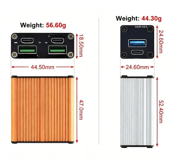 1 Piece 140W Dual Port Fast Charging Module Multi Protocol QC For Smartphone Tablet Laptop Aluminum Alloy Case Accessories