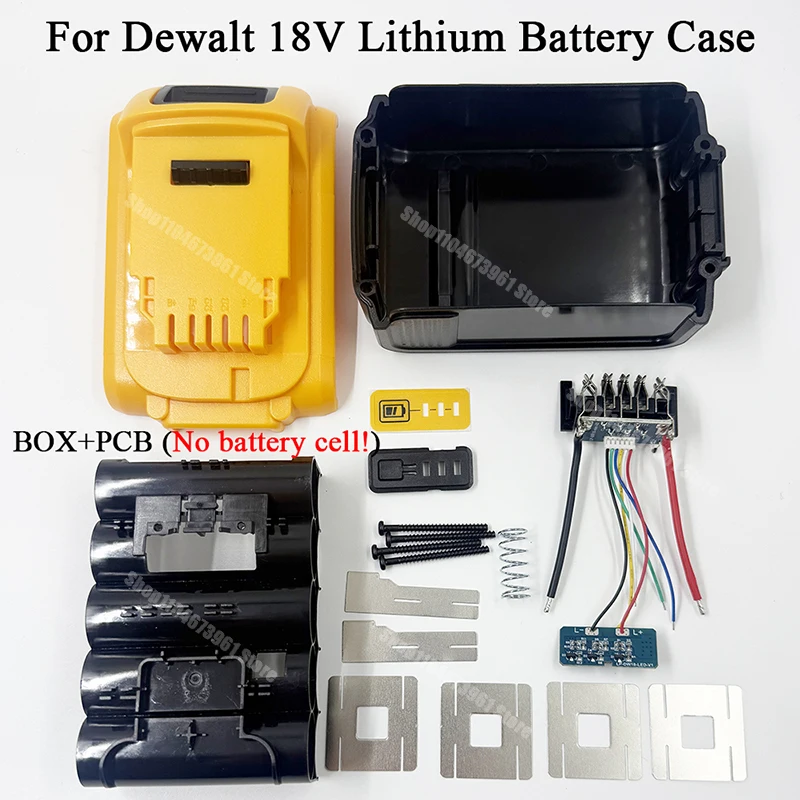 Power Tool Lithium Battery Case Storage Box Protection Circuit Board for Dewalt 18V Li-ion Battery DCB200 PCB BMS Shell Housings