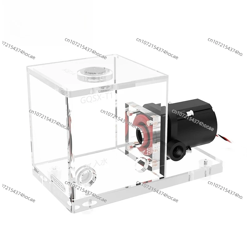 Industrial laptop water cooler with cubic transparent water tank and pump 600L/H capacity 500ML water cooling