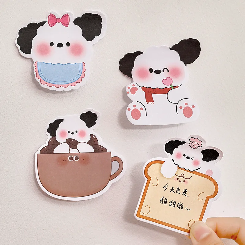 4pcs/lot Cartoon Dog Dinosaur Panda Memo Notes Student Cute Message Note Paper Tearable Sticky Stationery Notes Memo Pad