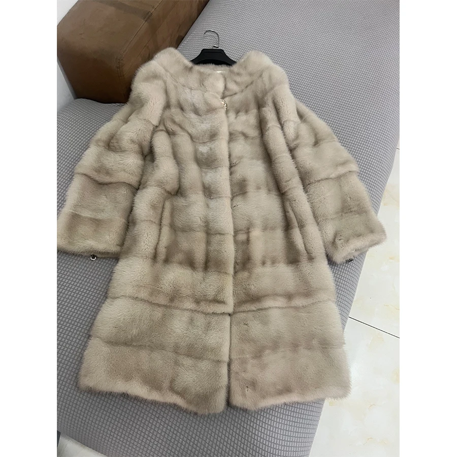 Genuine Mink Fur Coat Women Real Fur Jackets Warm Long Jackets Luxury Clothing High Quality New Arrivals