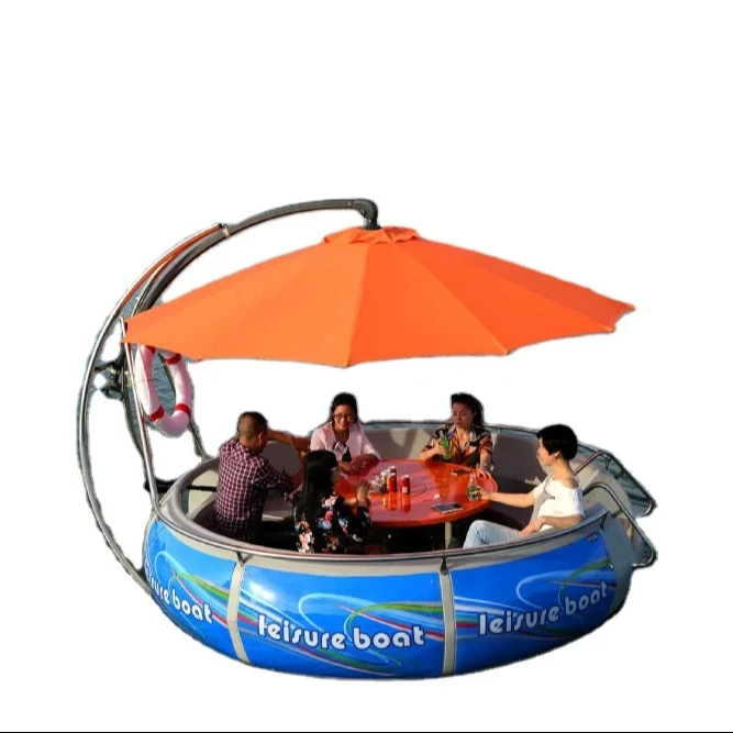 

Multifunctional Floating 8 person Inflatable bbq donut boat grill gas for boat bbq doughnut clear party boat bbq fishing