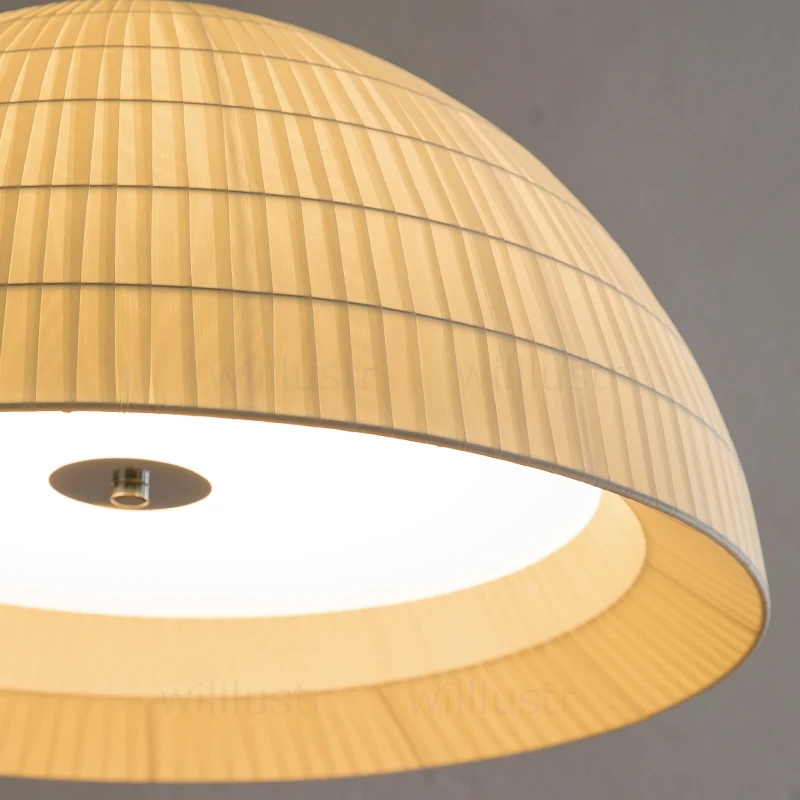 Glass Half Sphere Pendant Lamp Fabric Suspension Light Home Hotel Dining Bedroom Cafe Hanging Ceiling Chandelier